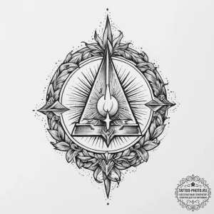 Tattoo sketch sowilo rune with a sun and a ra... - эскиз тату (№1756171404_0, 26.08.2025 01:23) — tattoo-photo.ru