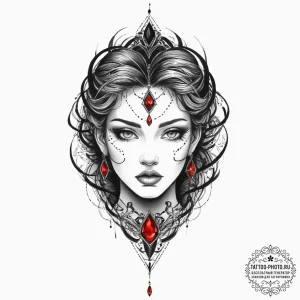 Tattoo sketch ruby, concept art for tattoo, b... - эскиз тату (№1756172616_0, 26.08.2025 01:43) — tattoo-photo.ru