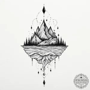 Tattoo sketch water, tattoo line art, on a cl... - эскиз тату (№1756173819_0, 26.08.2025 02:03) — tattoo-photo.ru
