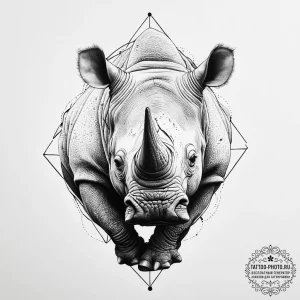 Tattoo sketch rhinoceros, concept art for tat... - эскиз тату (№1756174818_0, 26.08.2025 02:20) — tattoo-photo.ru