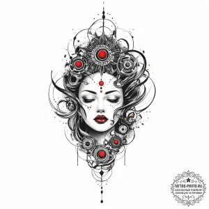 Tattoo sketch cosmic fount, tattoo sketch des... - эскиз тату (№1756176409_0, 26.08.2025 02:46) — tattoo-photo.ru