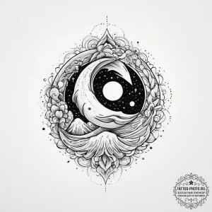 Tattoo sketch cosmic ocean, concept art for t... - эскиз тату (№1756176828_0, 26.08.2025 02:53) — tattoo-photo.ru
