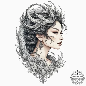 Tattoo sketch dragon queen, tattoo drawing ou... - эскиз тату (№1756177831_0, 26.08.2025 03:10) — tattoo-photo.ru