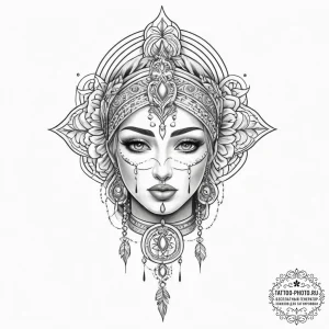 Tattoo sketch blessed representation - эскиз тату (№1756178444_0, 26.08.2025 03:20) — tattoo-photo.ru