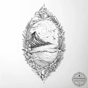 Tattoo sketch ocean - эскиз тату (№1756180065_0, 26.08.2025 03:47) — tattoo-photo.ru