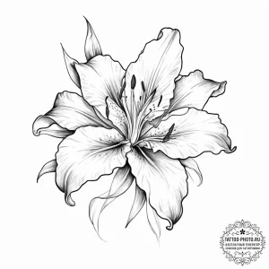 Tattoo sketch lily - эскиз тату (№1756181671_0, 26.08.2025 04:14) — tattoo-photo.ru
