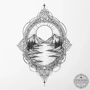 Tattoo sketch oasis, tattoo drawing outline,... - эскиз тату (№1756182277_0, 26.08.2025 04:24) — tattoo-photo.ru