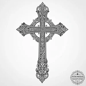 Tattoo sketch orthodox cross - эскиз тату (№1756182876_0, 26.08.2025 04:34) — tattoo-photo.ru