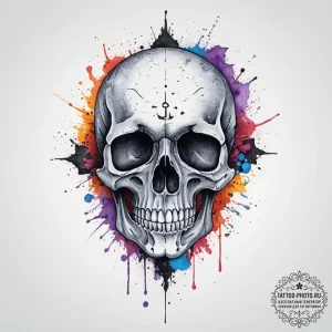 Tattoo sketch skull, artistic tattoo sketch,... - эскиз тату (№1756185096_0, 26.08.2025 05:11) — tattoo-photo.ru