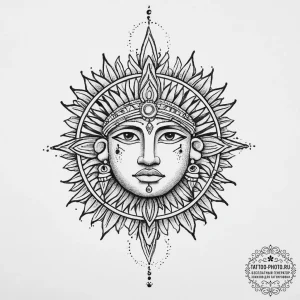 Tattoo sketch inca sun god, tattoo drawing ou... - эскиз тату (№1756185693_0, 26.08.2025 05:21) — tattoo-photo.ru