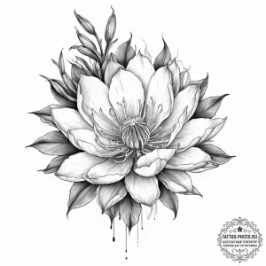 Tattoo sketch night-blooming cereus - эскиз тату (№1756186915_0, 26.08.2025 05:41) — tattoo-photo.ru