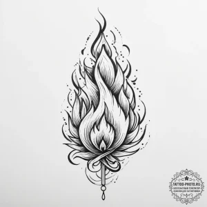 Tattoo sketch fire - эскиз тату (№1756187315_0, 26.08.2025 05:48) — tattoo-photo.ru