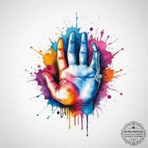 Tattoo sketch hands with a brush, tattoo sket... - эскиз тату (№1756187709_0, 26.08.2025 05:55) — tattoo-photo.ru