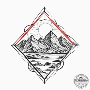 Tattoo sketch desert, tattoo line art, black... - эскиз тату (№1756189116_0, 26.08.2025 06:18) — tattoo-photo.ru