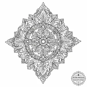 Tattoo sketch slavic embroidery pattern with... - эскиз тату (№1756190120_0, 26.08.2025 06:35) — tattoo-photo.ru