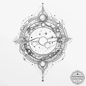 Tattoo sketch cosmic realm - эскиз тату (№1756191731_0, 26.08.2025 07:02) — tattoo-photo.ru