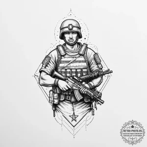Tattoo sketch soldier with a letter, tattoo f... - эскиз тату (№1756194545_0, 26.08.2025 07:49) — tattoo-photo.ru