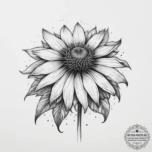 Tattoo sketch echinacea, artistic tattoo sket... - эскиз тату (№1756195144_0, 26.08.2025 07:59) — tattoo-photo.ru