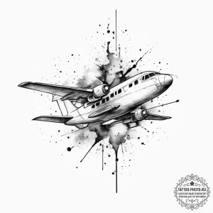 Tattoo sketch cosmic plane, concept art for t... - эскиз тату (№1756195547_0, 26.08.2025 08:05) — tattoo-photo.ru