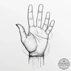 Tattoo sketch hands with a frown, ink illustr... - эскиз тату (№1756195747_0, 26.08.2025 08:09) — tattoo-photo.ru