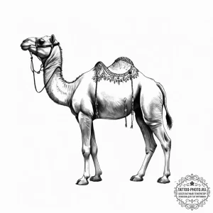 Tattoo sketch camel - эскиз тату (№1756195949_0, 26.08.2025 08:12) — tattoo-photo.ru