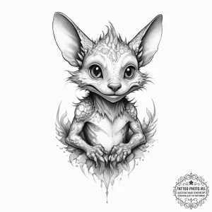Tattoo sketch kobold - эскиз тату (№1756196546_0, 26.08.2025 08:22) — tattoo-photo.ru