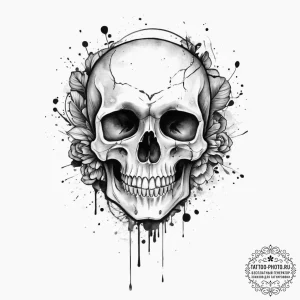 Tattoo sketch skull, tattoo flash sheet desig... - эскиз тату (№1756198771_0, 26.08.2025 08:59) — tattoo-photo.ru