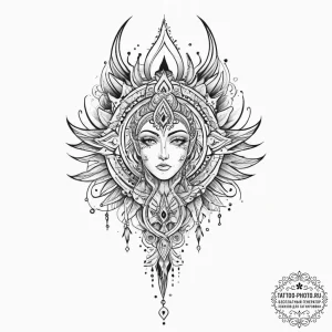 Tattoo sketch mystical entity, concept art fo... - эскиз тату (№1756199366_0, 26.08.2025 09:09) — tattoo-photo.ru