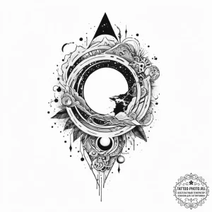 Tattoo sketch cosmic presence, tattoo drawing... - эскиз тату (№1756202179_0, 26.08.2025 09:56) — tattoo-photo.ru
