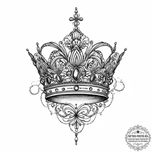 Tattoo sketch princess crown, tattoo line art... - эскиз тату (№1756202577_0, 26.08.2025 10:02) — tattoo-photo.ru