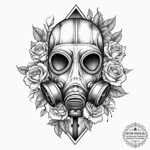 Tattoo sketch gas mask, tattoo drawing outlin... - эскиз тату (№1756202976_0, 26.08.2025 10:09) — tattoo-photo.ru