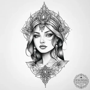 Tattoo sketch divine narrative - эскиз тату (№1756203975_0, 26.08.2025 10:26) — tattoo-photo.ru