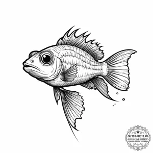 Tattoo sketch blenny, ink illustration for ta... - эскиз тату (№1756204987_0, 26.08.2025 10:43) — tattoo-photo.ru