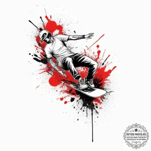 Tattoo sketch wakeboarding a person jumping,... - эскиз тату (№1756205391_0, 26.08.2025 10:49) — tattoo-photo.ru