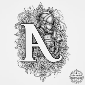 Tattoo sketch soldier with a letter, artistic... - эскиз тату (№1756206786_0, 26.08.2025 11:13) — tattoo-photo.ru