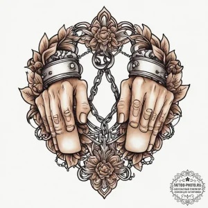 Tattoo sketch hands with handcuffs, tattoo sk... - эскиз тату (№1756207188_0, 26.08.2025 11:19) — tattoo-photo.ru