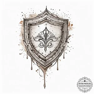 Tattoo sketch shield, ink illustration for ta... - эскиз тату (№1756207588_0, 26.08.2025 11:26) — tattoo-photo.ru