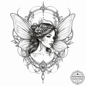 Tattoo sketch fairy tattoo, tattoo line art,... - эскиз тату (№1756207788_0, 26.08.2025 11:29) — tattoo-photo.ru