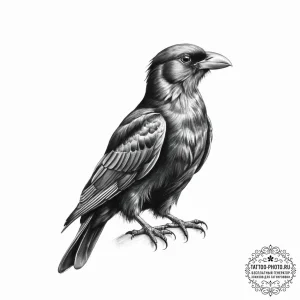 Tattoo sketch chough - эскиз тату (№1756221317_0, 26.08.2025 15:15) — tattoo-photo.ru