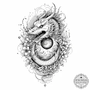 Tattoo sketch cosmic past, ink illustration f... - эскиз тату (№1756221910_0, 26.08.2025 15:25) — tattoo-photo.ru