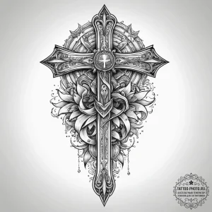 Tattoo sketch mythical sword, ink illustratio... - эскиз тату (№1756222307_0, 26.08.2025 15:31) — tattoo-photo.ru