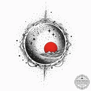 Tattoo sketch cosmic sphere, artistic tattoo... - эскиз тату (№1756223505_0, 26.08.2025 15:51) — tattoo-photo.ru