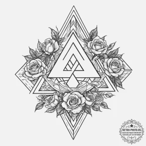 Tattoo sketch valknut symbol, concept art for... - эскиз тату (№1756223705_0, 26.08.2025 15:55) — tattoo-photo.ru