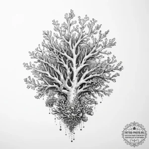 Tattoo sketch coral - эскиз тату (№1756225313_0, 26.08.2025 16:21) — tattoo-photo.ru
