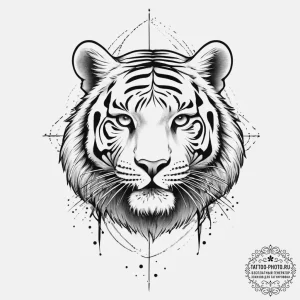Tattoo sketch узор в виде тигра с бамбуком, c... - эскиз тату (№1756225510_0, 26.08.2025 16:25) — tattoo-photo.ru