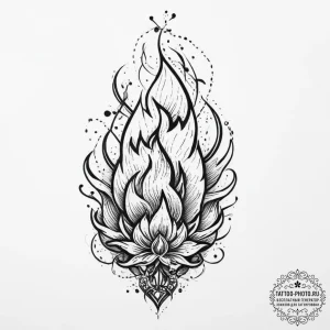 Tattoo sketch fire, tattoo line art, bold out... - эскиз тату (№1756226304_0, 26.08.2025 16:38) — tattoo-photo.ru