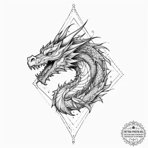 Tattoo sketch dragon, ink illustration for ta... - эскиз тату (№1756227695_0, 26.08.2025 17:01) — tattoo-photo.ru