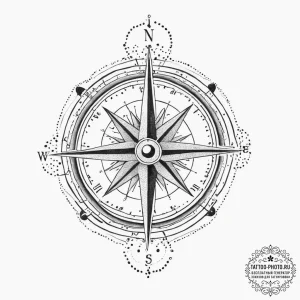 Tattoo sketch compass with a quote, tattoo dr... - эскиз тату (№1756230509_0, 26.08.2025 17:48) — tattoo-photo.ru