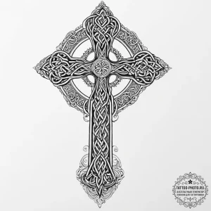 Tattoo sketch celtic cross, tattoo flash shee... - эскиз тату (№1756236690_0, 26.08.2025 19:31) — tattoo-photo.ru
