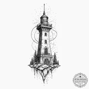 Tattoo sketch tower, concept art for tattoo,... - эскиз тату (№1756239839_0, 26.08.2025 20:23) — tattoo-photo.ru